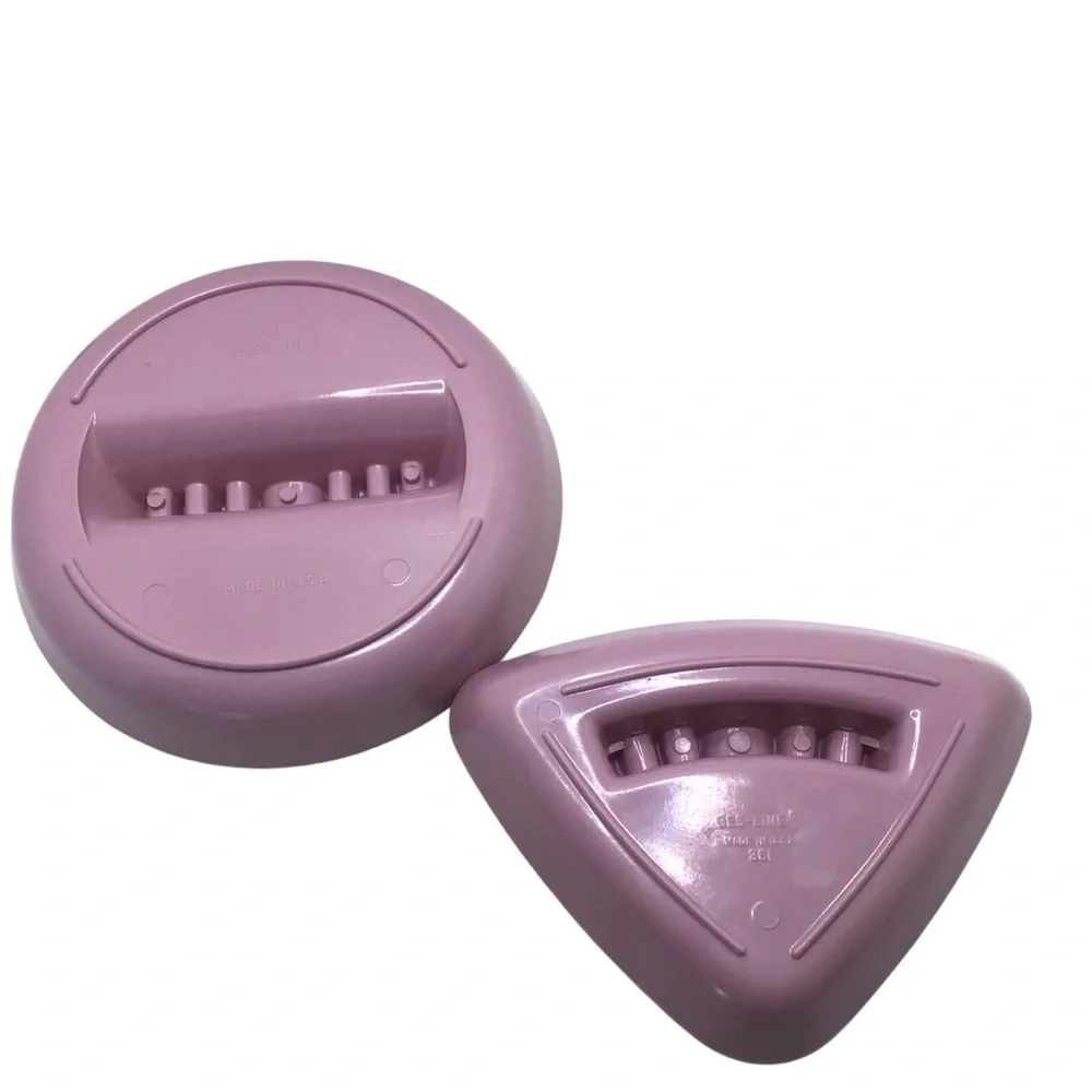 Vintage GES-Line Melamine Ashtray Set Mauve Pink MCM Round #341 & Triangle #361